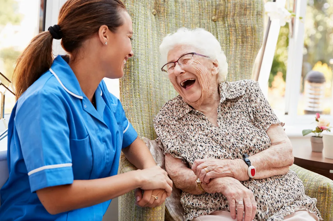 Caregiver with client